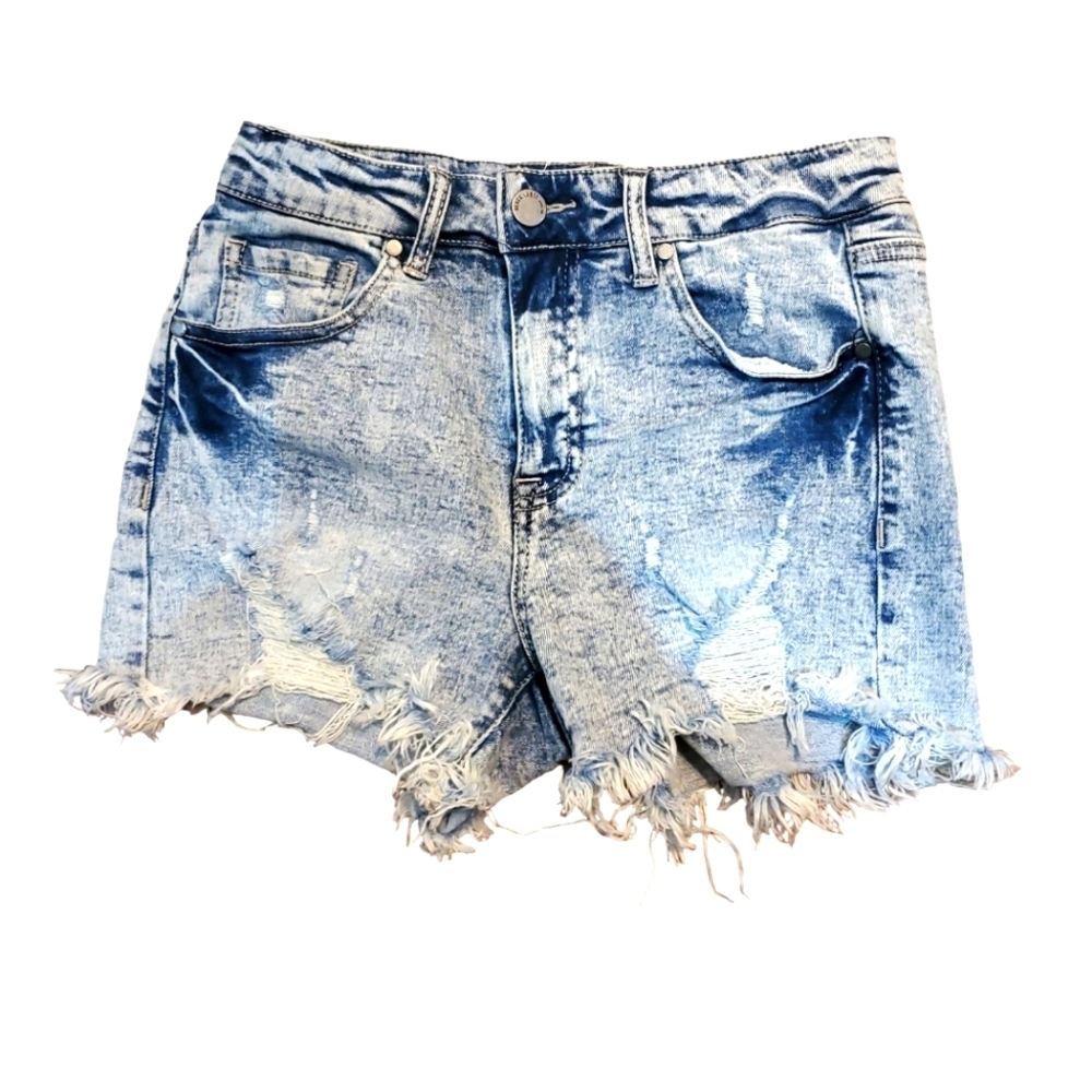 Black Label by C' Est Toi distressed denim shorts size Small